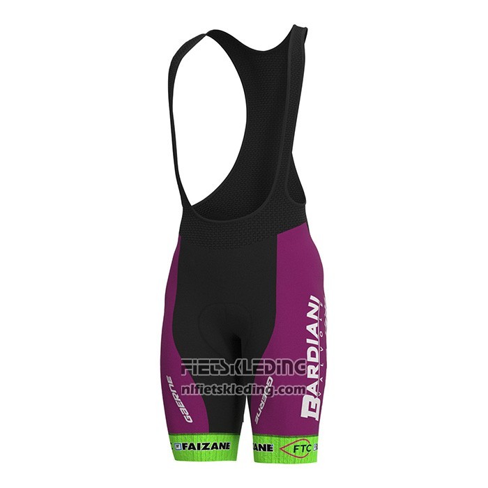 2022 Fietskleding Bardiani Csf Faizane Groen Violet Korte Mouwen en Koersbroek
